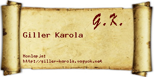 Giller Karola névjegykártya